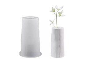 Molde silicona florero rayas finas 